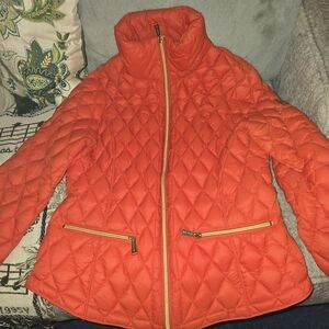 Michael Kors Quilted Puffer Jacket in Vibrant Orange